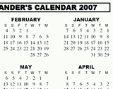 Backwards calendar for left-handers