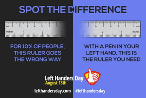 Spot the difference - left-handed rulers